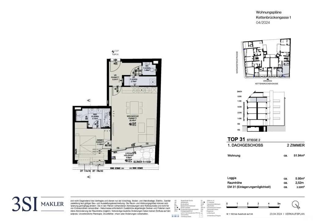 2-Zimmer-Wohnung kaufen in Wien – 51,94 m², € 749.000 – Bild 7 von 7