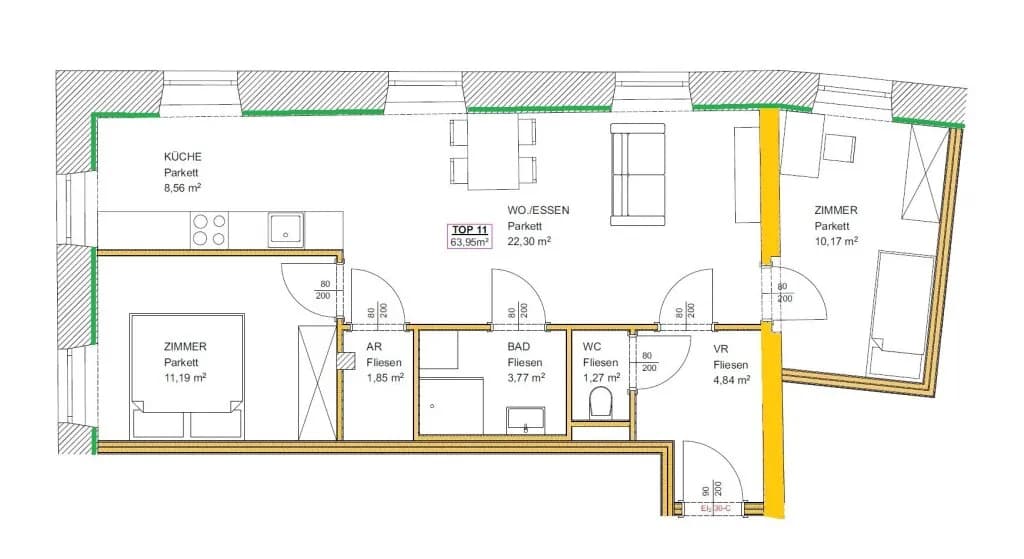 3-Zimmer-Wohnung mieten in Deutschlandsberg – 63,95 m², € 697 – Bild 9 von 9