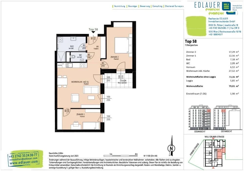 3-Zimmer-Wohnung mieten in Sankt Pölten – 73,16 m², € 1.158 – Bild 12 von 14