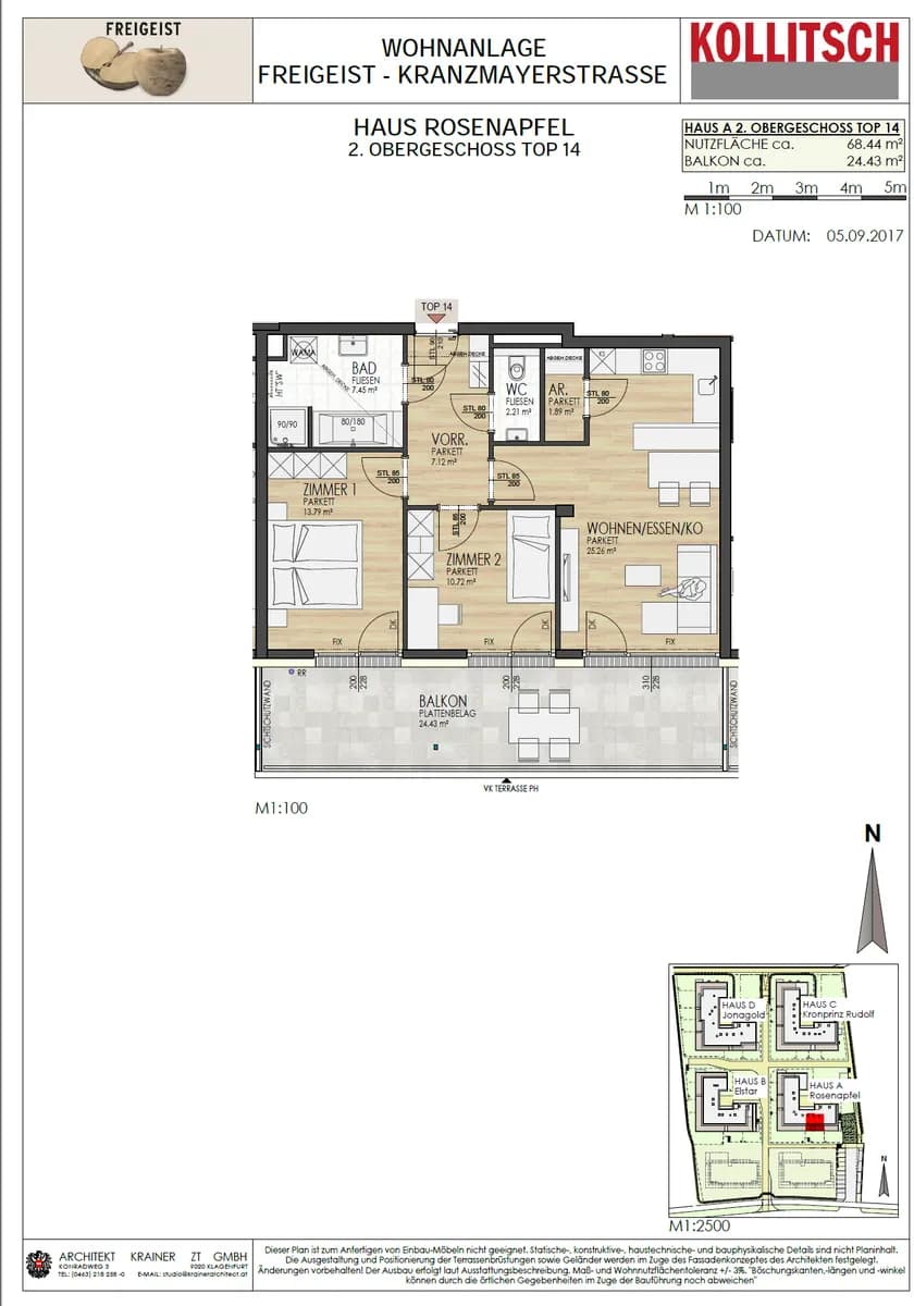 3-Zimmer-Wohnung mieten in Klagenfurt – 69 m², € 1.450 – Bild 7 von 9