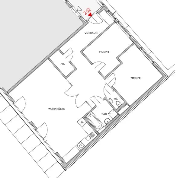3-Zimmer-Wohnung mieten in Graz – 84,5 m², € 1.245 – Bild 2 von 7