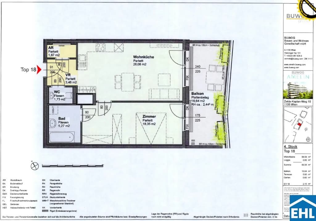 2-Zimmer-Wohnung mieten in Wien – 56,58 m², € 1.099 – Bild 9 von 9