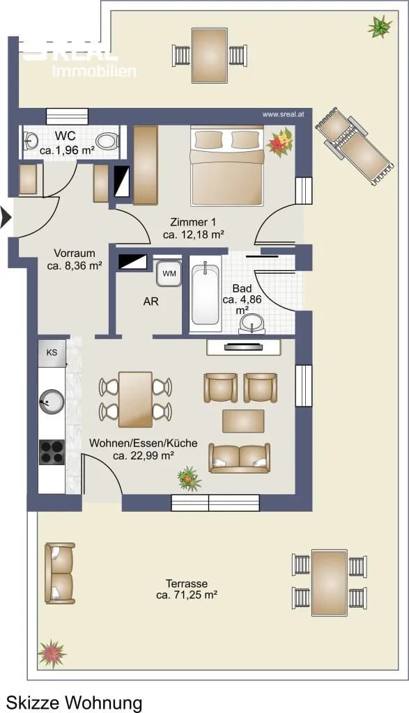 2-Zimmer-Wohnung mieten in Mödling – 52,96 m², € 1.282 – Bild 14 von 16