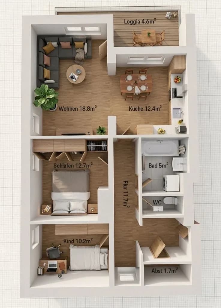 3-Zimmer-Wohnung kaufen in Vöcklabruck – 74,57 m², € 265.000 – Bild 12 von 12