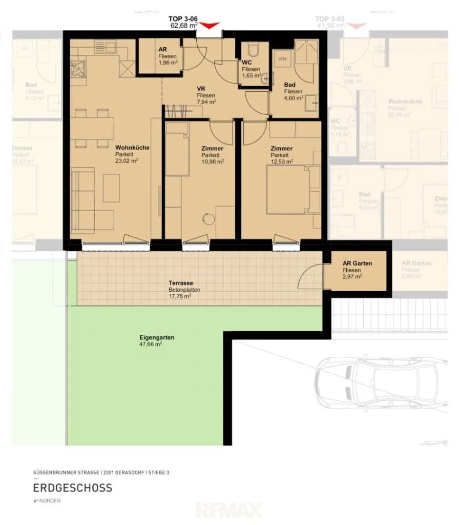 3-Zimmer-Wohnung kaufen in Korneuburg – 62,68 m², € 329.500 – Bild 2 von 2