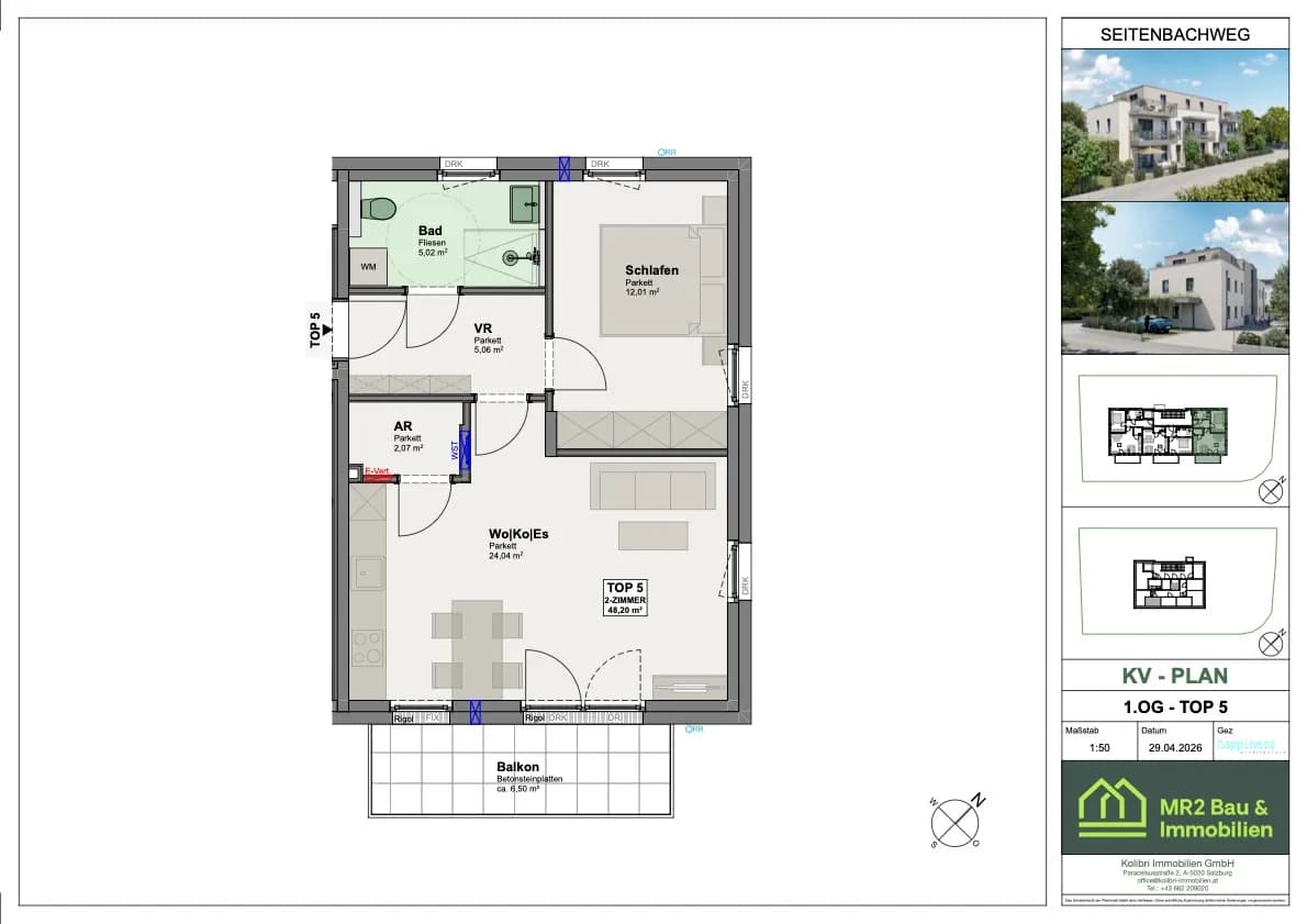 2-Zimmer-Wohnung kaufen in Salzburg Stadt – 48,12 m², € 428.000 – Bild 5 von 7