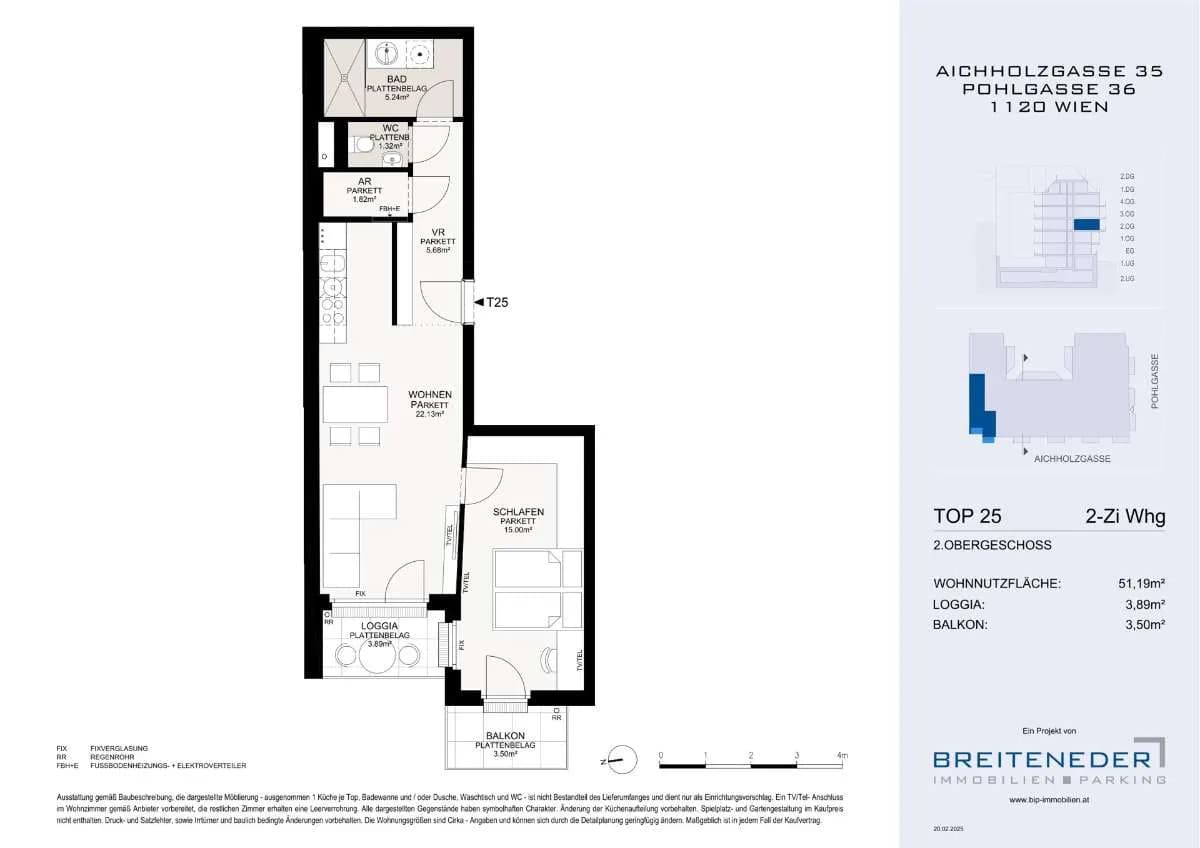 2-Zimmer-Wohnung kaufen in Wien – 51,19 m², € 375.000 – Bild 10 von 11