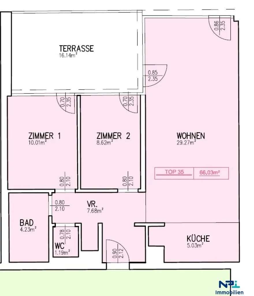 3-Zimmer-Wohnung mieten in Wien – 66,03 m², € 1.311 – Bild 8 von 8