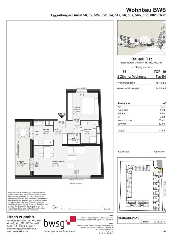 2-Zimmer-Wohnung mieten in Graz – 64,58 m², € 730 – Bild 4 von 4