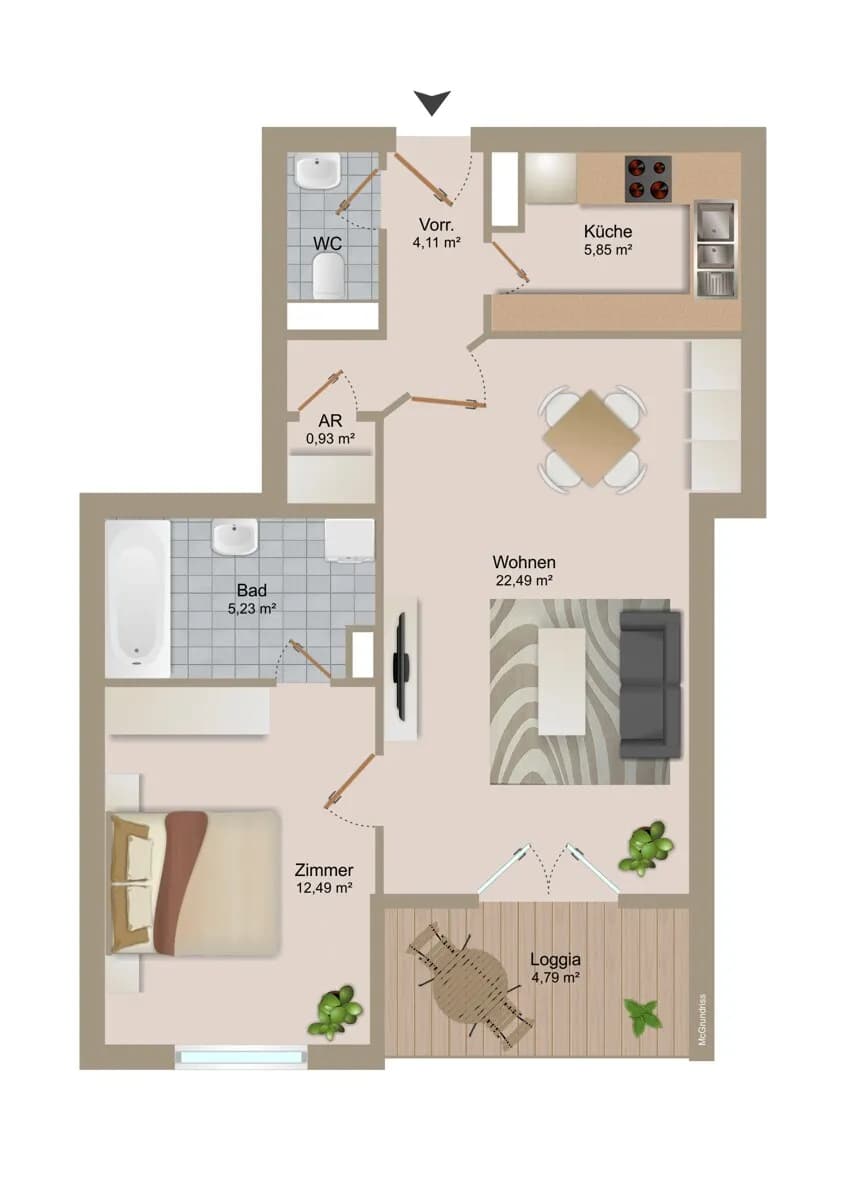 2-Zimmer-Wohnung kaufen in Klagenfurt – 55 m², € 199.800 – Bild 10 von 10