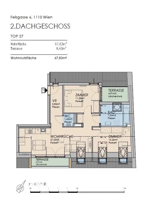 3-Zimmer-Wohnung mieten in Wien – 67,83 m², € 967 – Bild 19 von 20