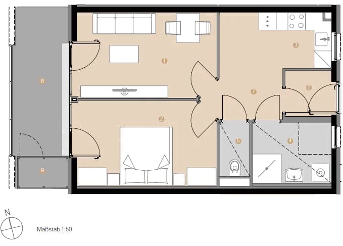 2-Zimmer-Wohnung mieten in Innsbruck – 51,08 m², € 1.450 – Bild 10 von 10