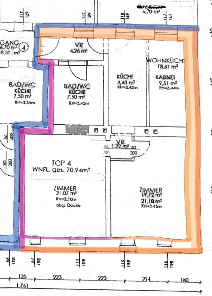 3-Zimmer-Wohnung mieten in Mödling – 70,94 m², € 800 – Bild 12 von 12