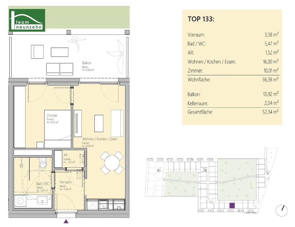 2-Zimmer-Wohnung mieten in Graz – 36,38 m², € 539 – Bild 14 von 14