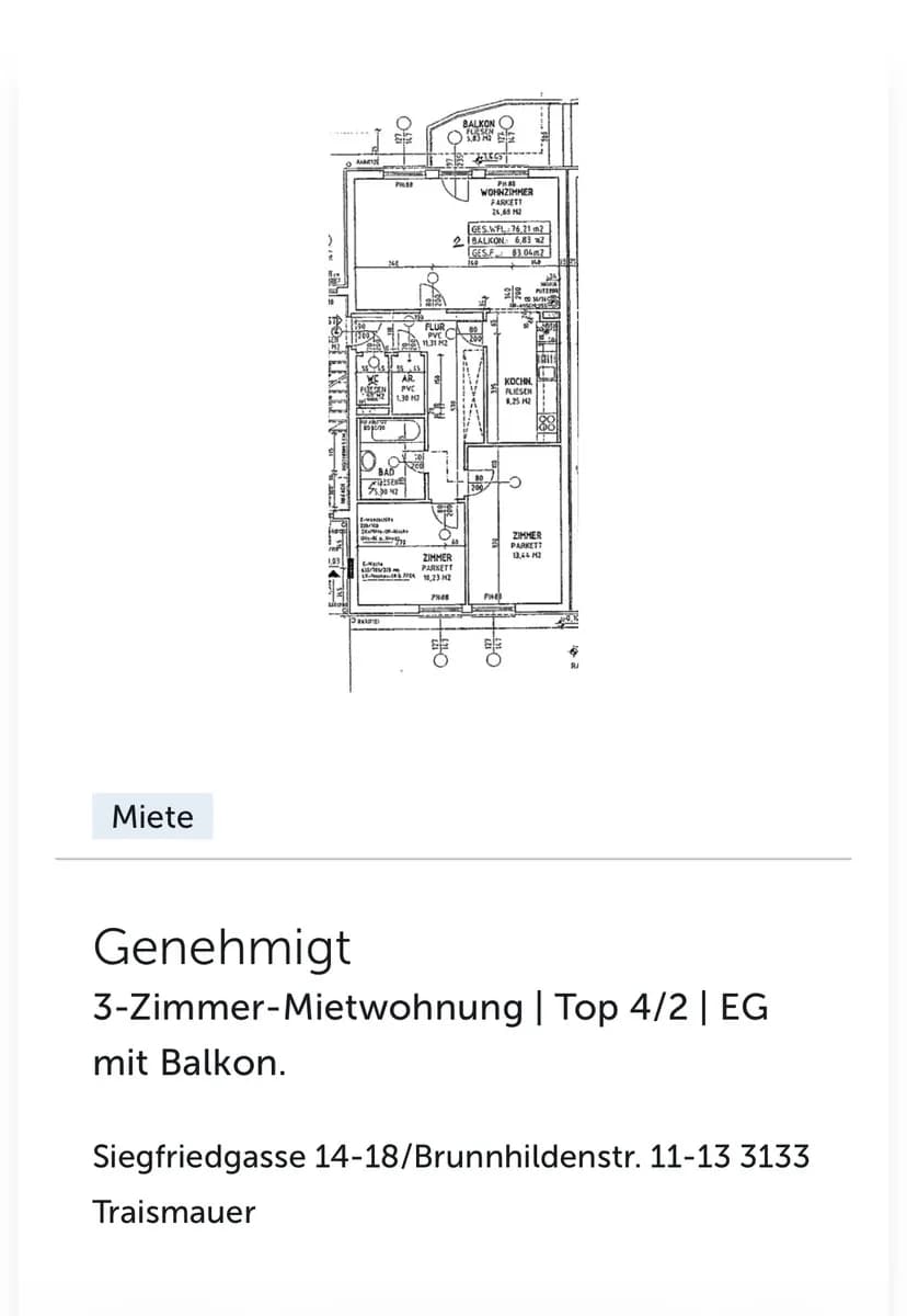 3-Zimmer-Wohnung mieten in Sankt Pölten Land – 76 m², € 526 – Bild 11 von 11