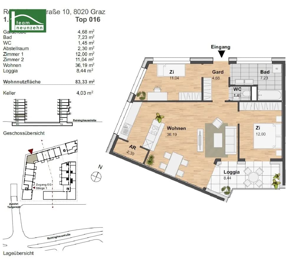 3-Zimmer-Wohnung mieten in Graz – 74,96 m², € 1.349 – Bild 26 von 32