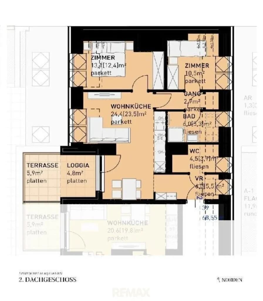 3-Zimmer-Wohnung kaufen in Wien – 68,5 m², € 527.500 – Bild 4 von 4