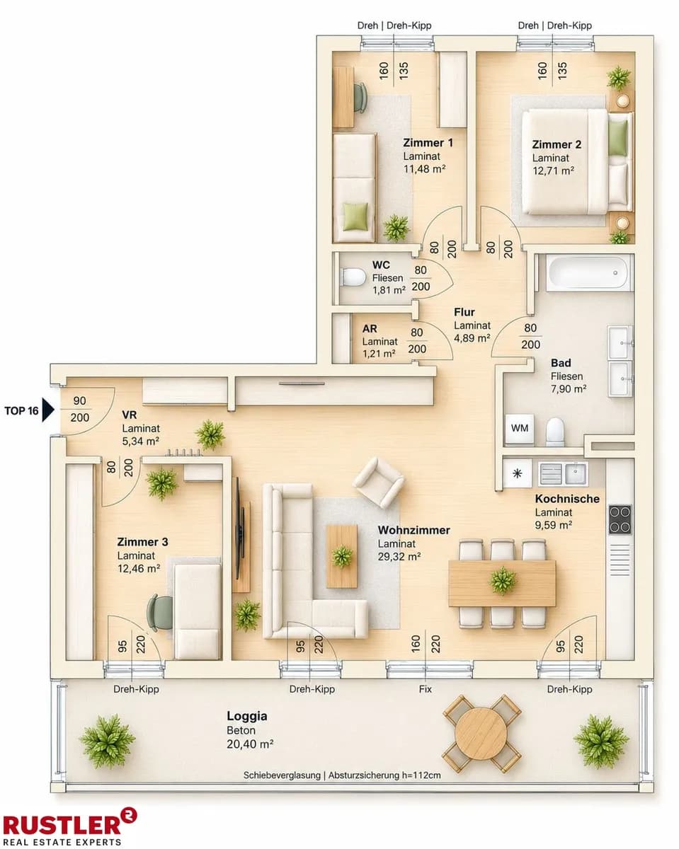 4-Zimmer-Wohnung mieten in Graz – 117,11 m², € 1.197 – Bild 1 von 2