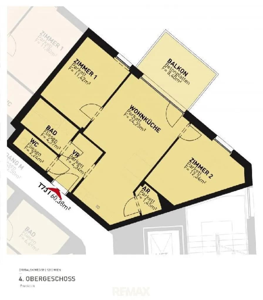 3-Zimmer-Wohnung kaufen in Wien – 60,38 m², € 489.500 – Bild 4 von 4