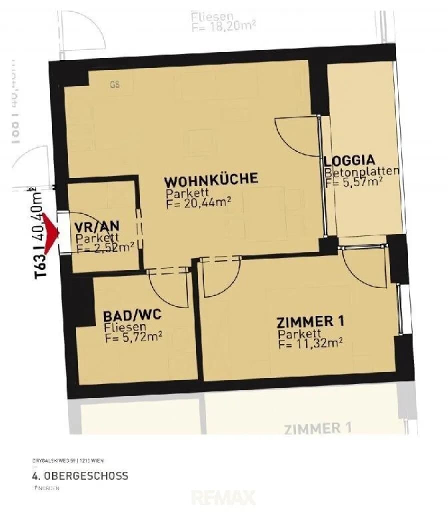 2-Zimmer-Wohnung kaufen in Wien – 40,4 m², € 338.500 – Bild 3 von 4