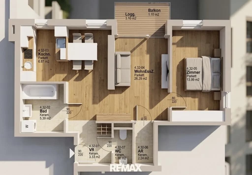 2-Zimmer-Wohnung kaufen in Linz – 59,97 m², € 348.000 – Bild 12 von 12