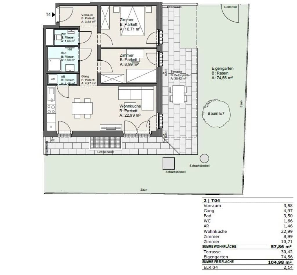 3-Zimmer-Wohnung kaufen in Wien – 57,86 m², € 406.700 – Bild 11 von 11