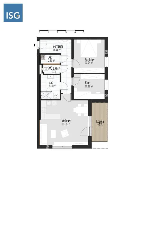 3-Zimmer-Wohnung mieten in Schärding – 74,9 m², € 857 – Bild 2 von 7
