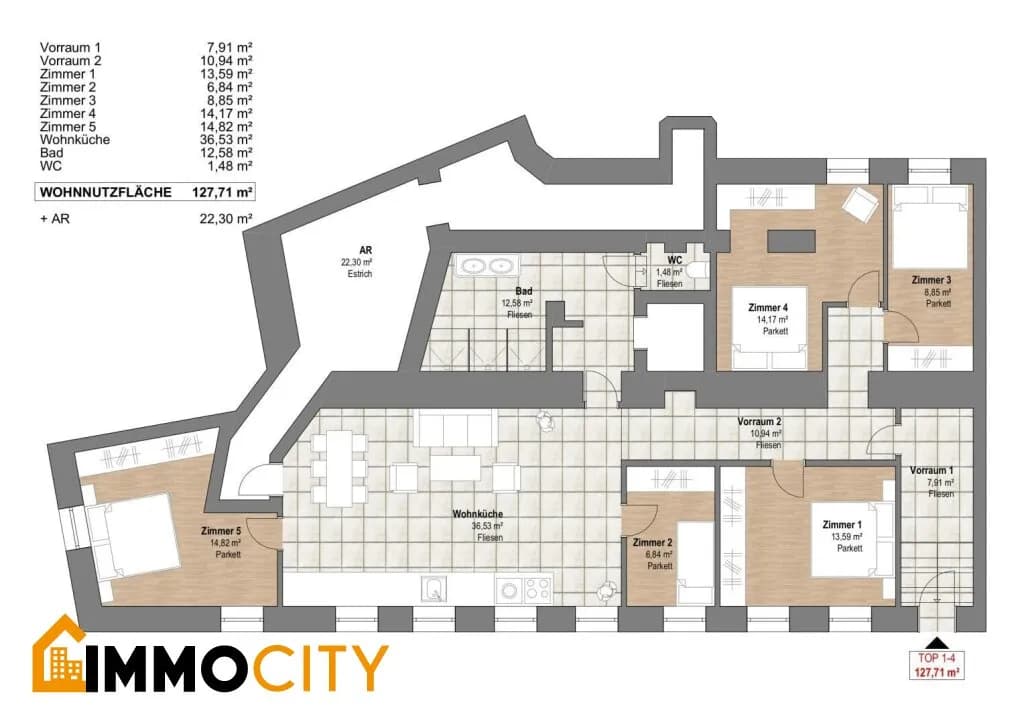 4-Zimmer-Wohnung kaufen in Wien – 165 m², € 279.000 – Bild 2 von 3