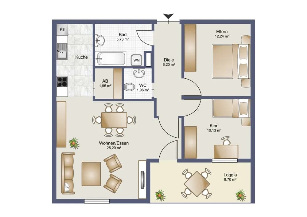 3-Zimmer-Wohnung kaufen in Dornbirn – 70,36 m², € 280.000 – Bild 2 von 14