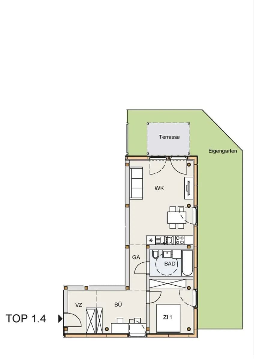 2-Zimmer-Wohnung mieten in Tulln – 60,5 m², € 879 – Bild 7 von 7