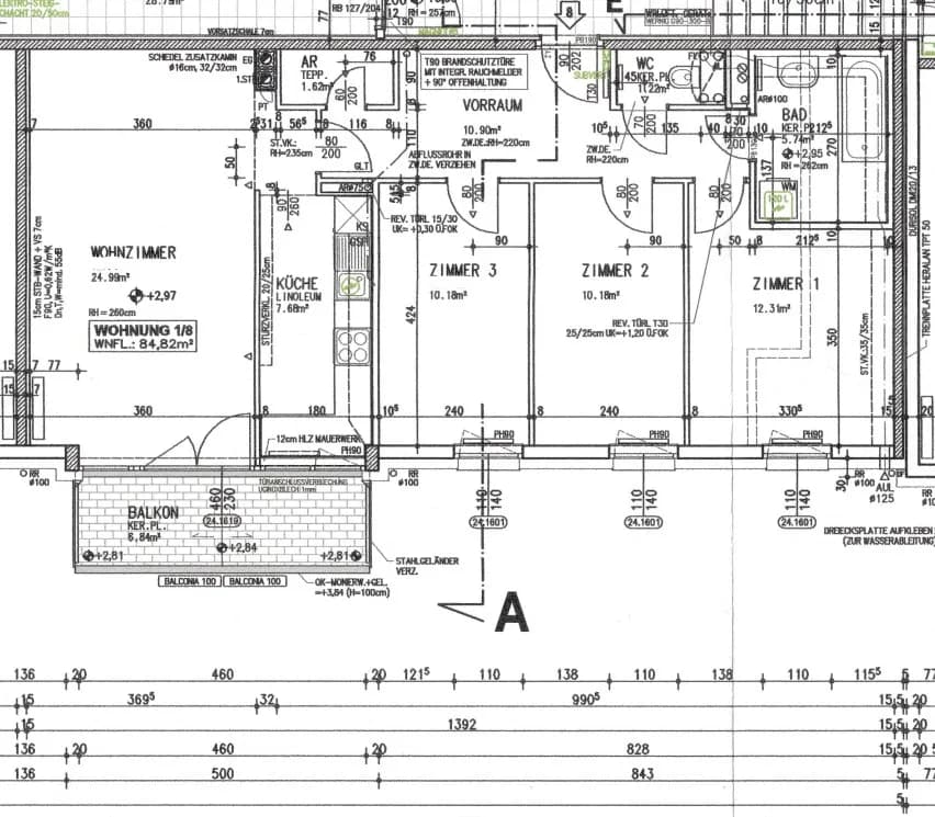 4-Zimmer-Wohnung mieten in Neunkirchen – 84,82 m², € 703 – Bild 2 von 4