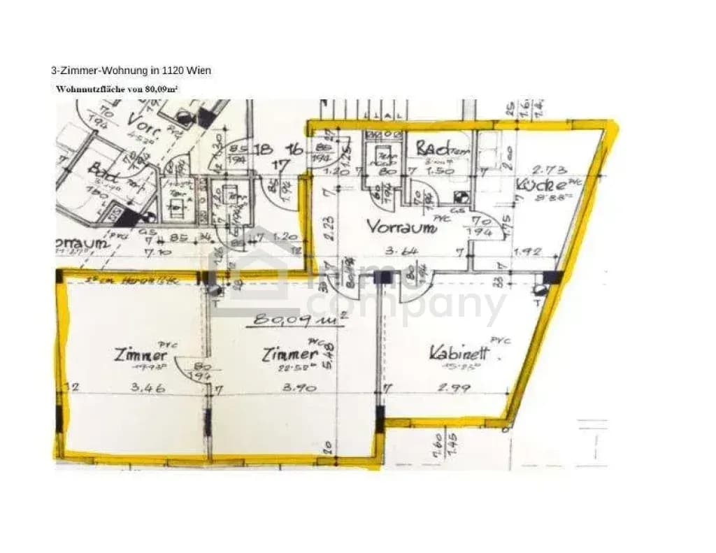 3-Zimmer-Wohnung mieten in Wien – 80 m², € 1.450 – Bild 9 von 11
