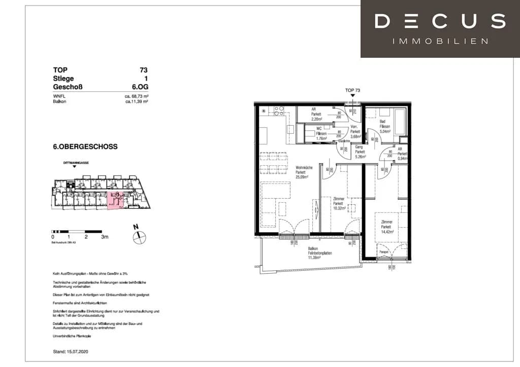 3-Zimmer-Wohnung mieten in Wien – 68,73 m², € 1.429 – Bild 11 von 11