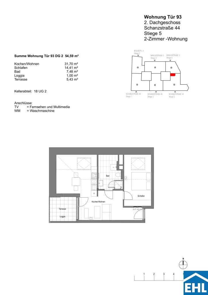 2-Zimmer-Wohnung mieten in Wien – 54,59 m², € 1.080 – Bild 10 von 10