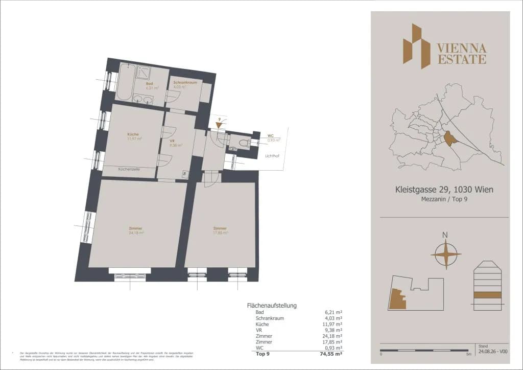 3-Zimmer-Wohnung kaufen in Wien – 74,55 m², € 319.000 – Bild 10 von 10