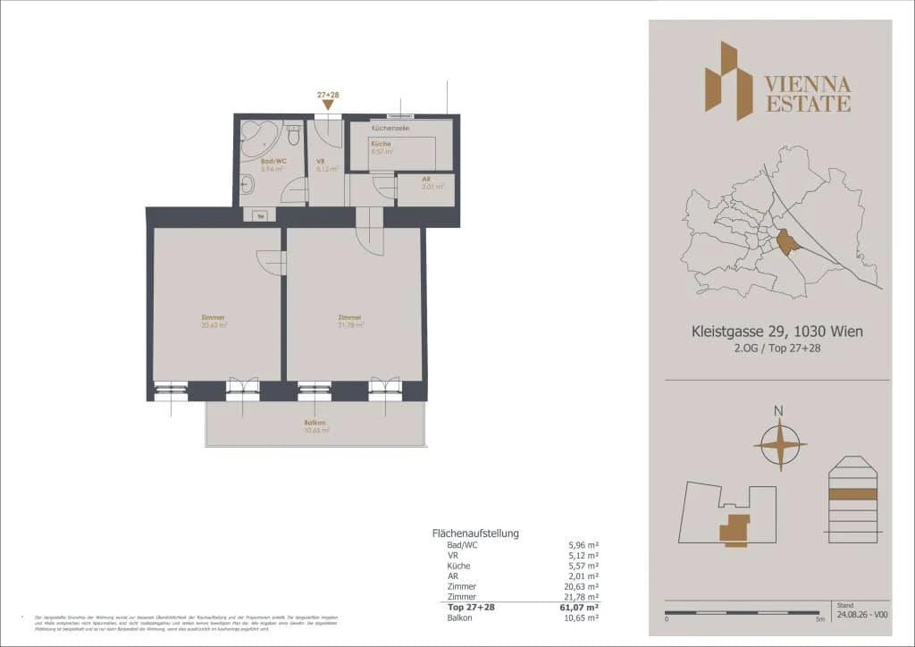 2-Zimmer-Wohnung kaufen in Wien – 61,07 m², € 309.000 – Bild 13 von 13