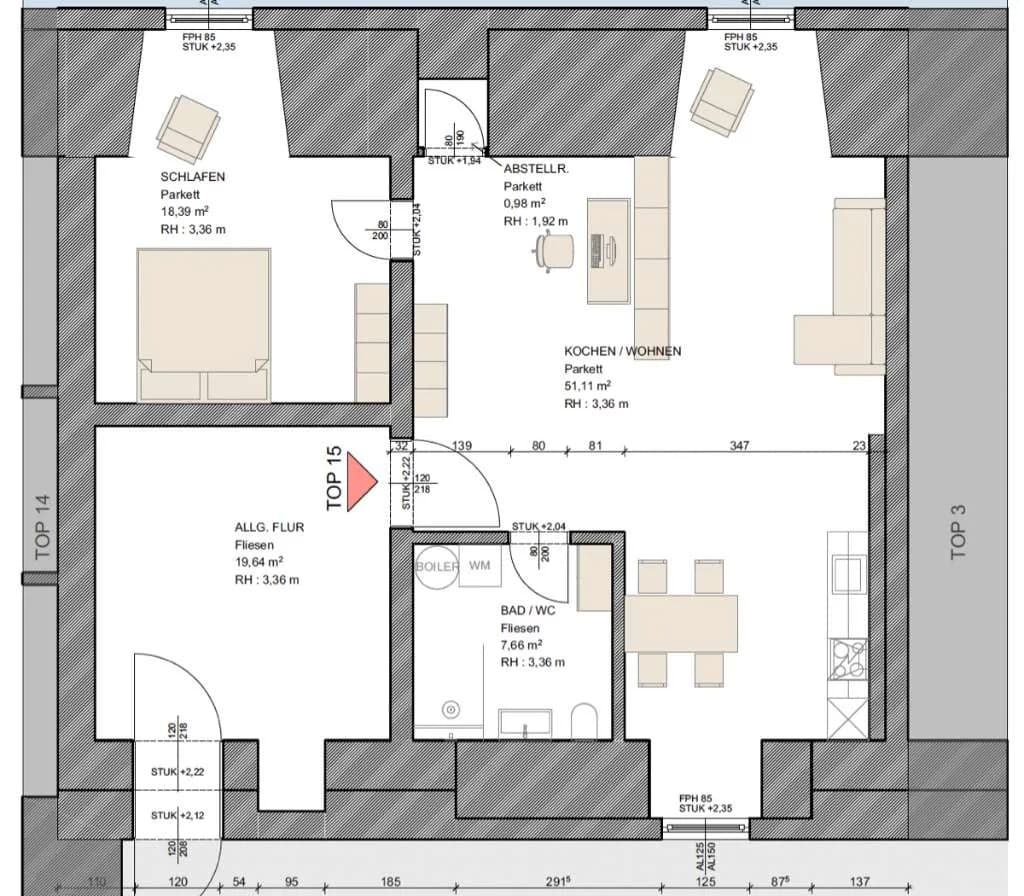 2-Zimmer-Wohnung mieten in Grieskirchen – 78 m², € 950 – Bild 12 von 17