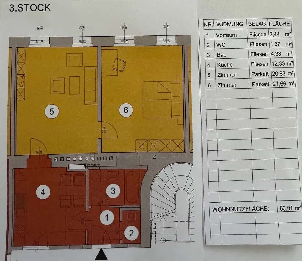 2-Zimmer-Wohnung mieten in Wien – 63 m², € 700 – Bild 2 von 21