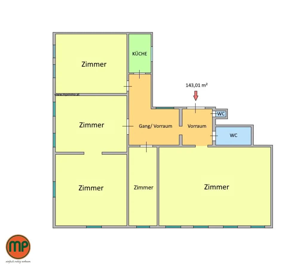 5-Zimmer-Gewerbeimmobilie mieten in Wien – 143,01 m², € 1.696 – Bild 11 von 16