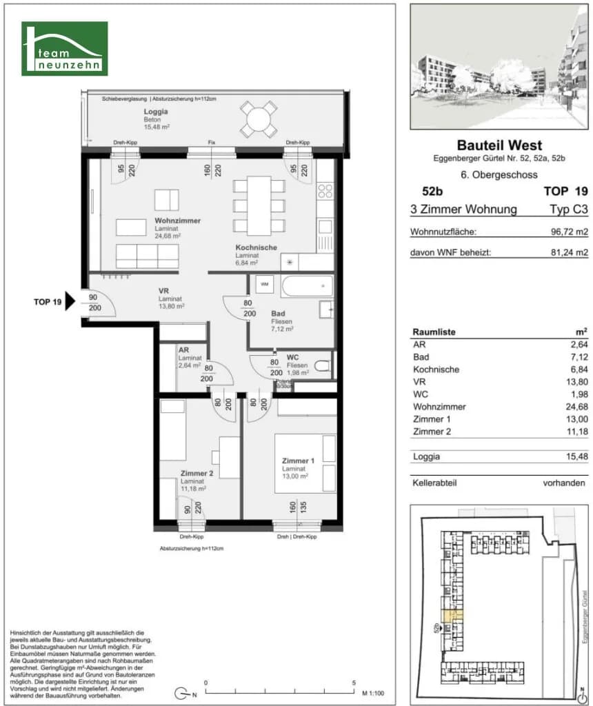 3-Zimmer-Wohnung mieten in Graz – 81,24 m², € 1.026 – Bild 16 von 16