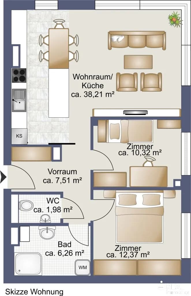 3-Zimmer-Wohnung kaufen in Klagenfurt – 77,26 m², € 498.000 – Bild 9 von 9