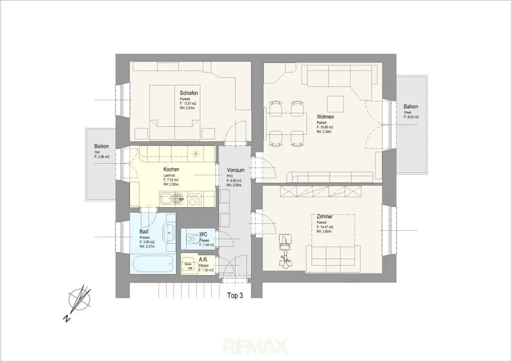 3-Zimmer-Wohnung kaufen in Graz – 69,07 m², € 185.000 – Bild 2 von 17