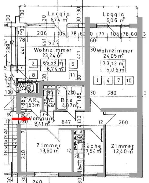 3-Zimmer-Wohnung mieten in Leoben – 70,97 m², € 413 – Bild 2 von 2
