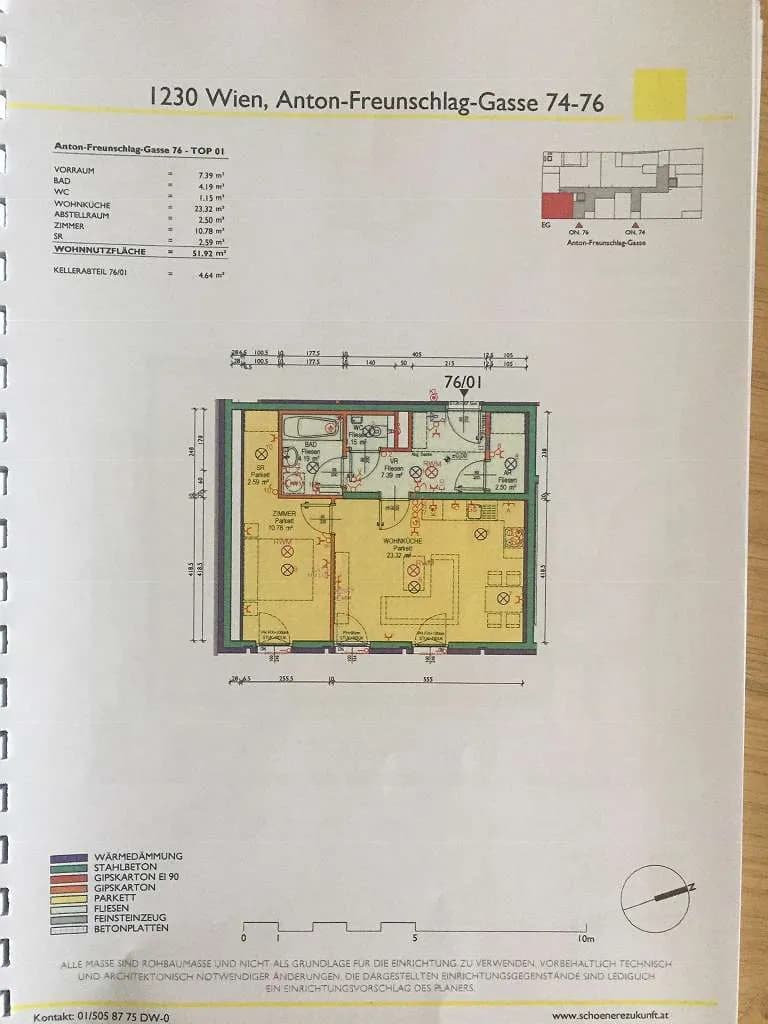2-Zimmer-Wohnung mieten in Wien – 52 m², € 950 – Bild 21 von 21