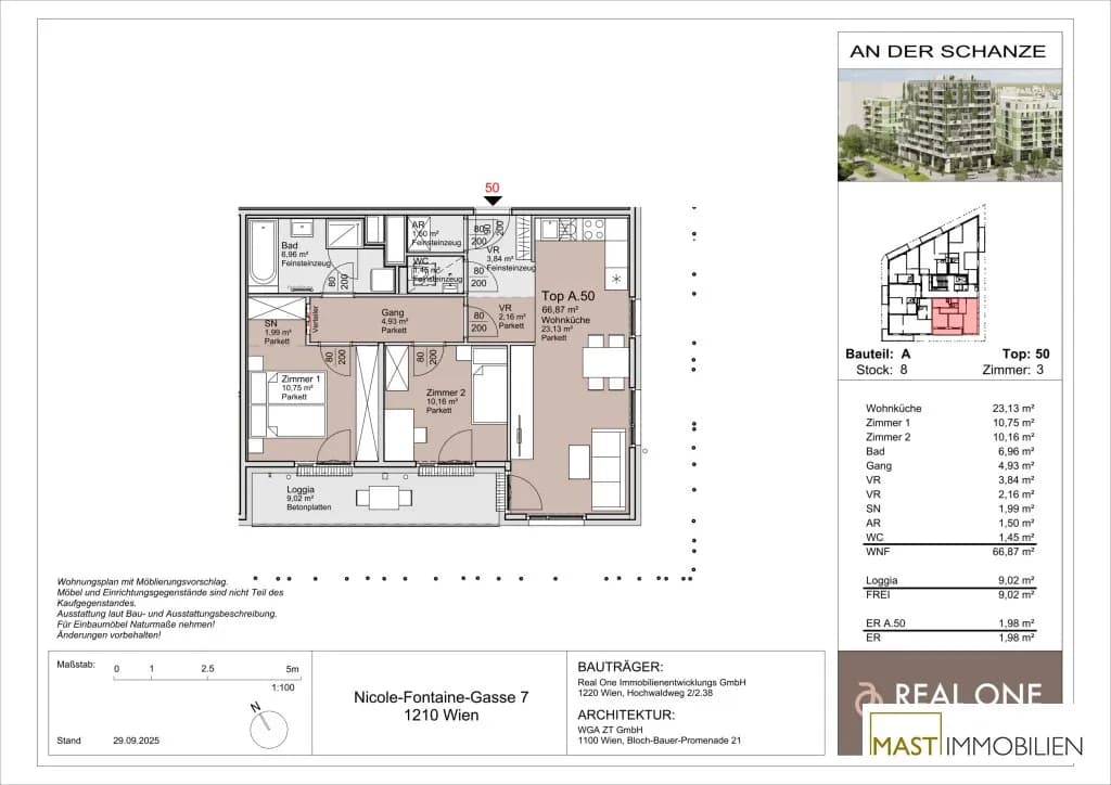 3-Zimmer-Wohnung mieten in Wien – 66,87 m², € 1.490 – Bild 15 von 15