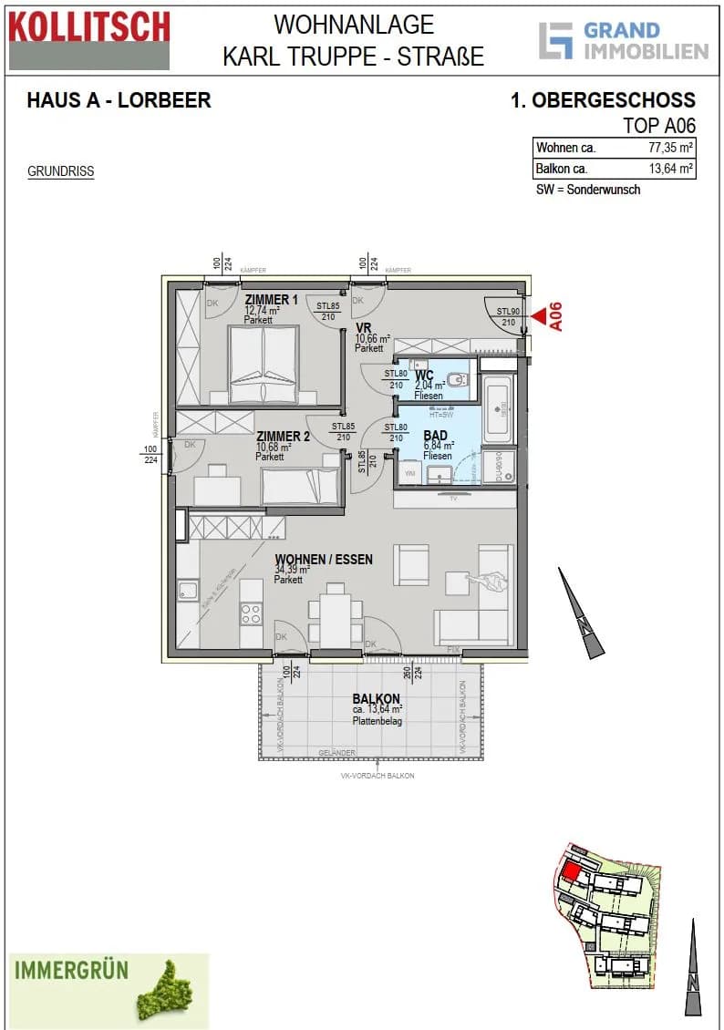 3-Zimmer-Wohnung mieten in Klagenfurt – 77,35 m², € 1.500 – Bild 13 von 17