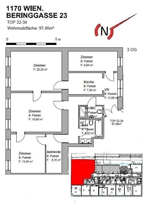 4-Zimmer-Wohnung kaufen in Wien – 97,46 m², € 339.000 – Bild 19 von 20
