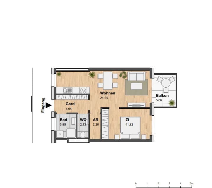 2-Zimmer-Wohnung mieten in Graz – 48,94 m², € 769 – Bild 9 von 14