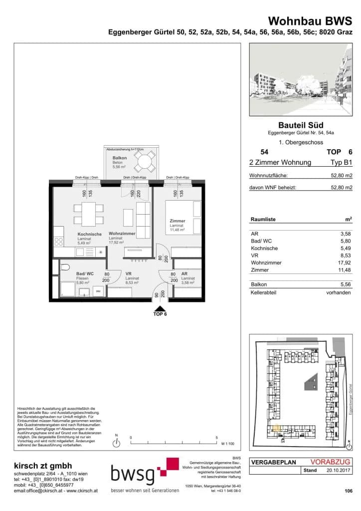 2-Zimmer-Wohnung mieten in Graz – 52,8 m², € 627 – Bild 4 von 4