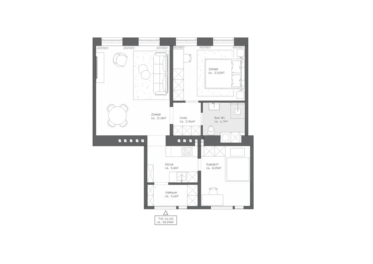 3-Zimmer-Wohnung kaufen in Wien – 58,89 m², € 295.000 – Bild 6 von 8